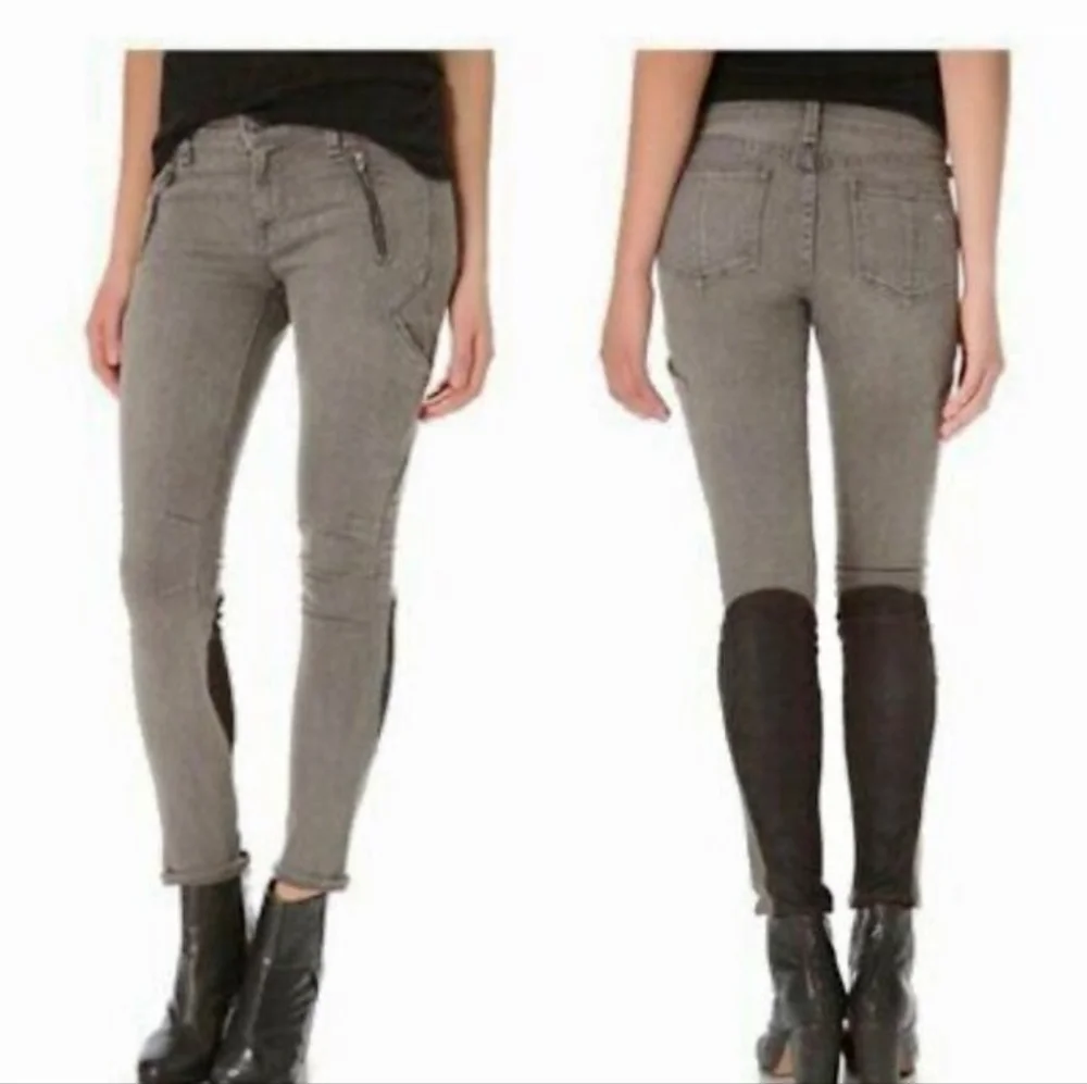 Grey Rag & Bone Rally Moto Cargo Skinny Jeans - Picture 2 of 6
